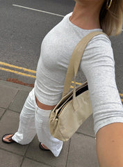 Elaia 3/4 Sleeve Top Grey Marle