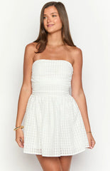 Andy White Strapless Mini Dress