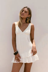 Among The Clouds Mini Dress White