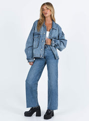 Kier Oversized Jacket Denim Mid Wash