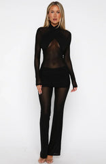 Rue De Romance Long Sleeve Jumpsuit Black
