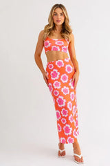 Tropical Burst Cropped Tank Top