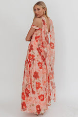Kaycee Drop Waist Maxi Dress Floral Red