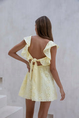 True Blooms Mini Dress Yellow