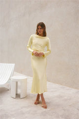 Forget Me Not Satin Maxi Dress Butter