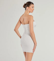 Fatima Strapless Beaded Bodycon Mini Dress