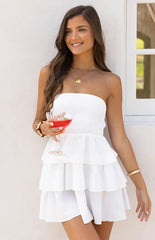 Zeke White Strapless Mini Dress