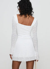 Lanchester Long Sleeve Mini Dress White