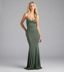 Liz Lace-Up Mermaid Glitter Formal Dress