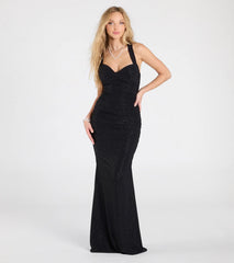 Tatiana Lace-Up Mermaid Glitter Formal Dress
