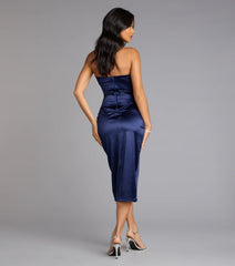 Greta Strapless Bodycon Midi Formal Dress