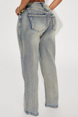 Chasing A Dream Embellished Stretch Straight Leg Jeans - Vintage Wash