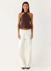 Maddox Scarf Top - Chocolate