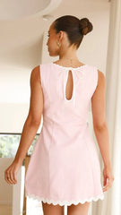 Aceline Mini Dress - Pink/White