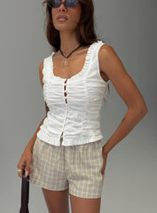 Almeda Button Up Top White