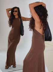 Annetta Halter Maxi Dress Chocolate