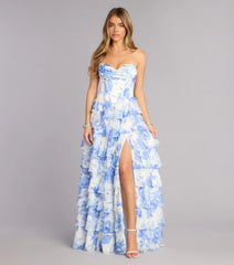 Althea Floral Chiffon Formal Dress