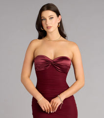 Iris Satin Tie-Back Mesh Mermaid Dress
