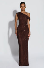 Ottilie Maxi Dress - Plum Brown