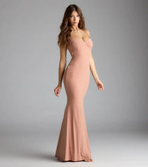 Halie Open Back Mermaid Glitter Formal Dress