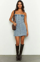 Wilma Blue Denim Corset Mini Dress
