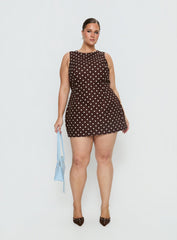 Yumiko Romper Brown Polka Curve