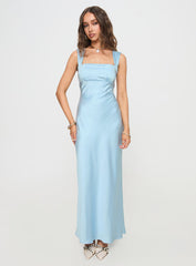 Radioactive Bias Cut Maxi Dress Ice Blue