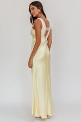 Ivonne Lace Trim V-Neck Maxi Dress Butter