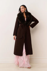 Kenzia Faux Fur Collar Wool Coat