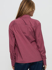 Mandisa Long Sleeve Top Red Stripe