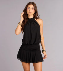 Keep It Cute Halter Mini Dress