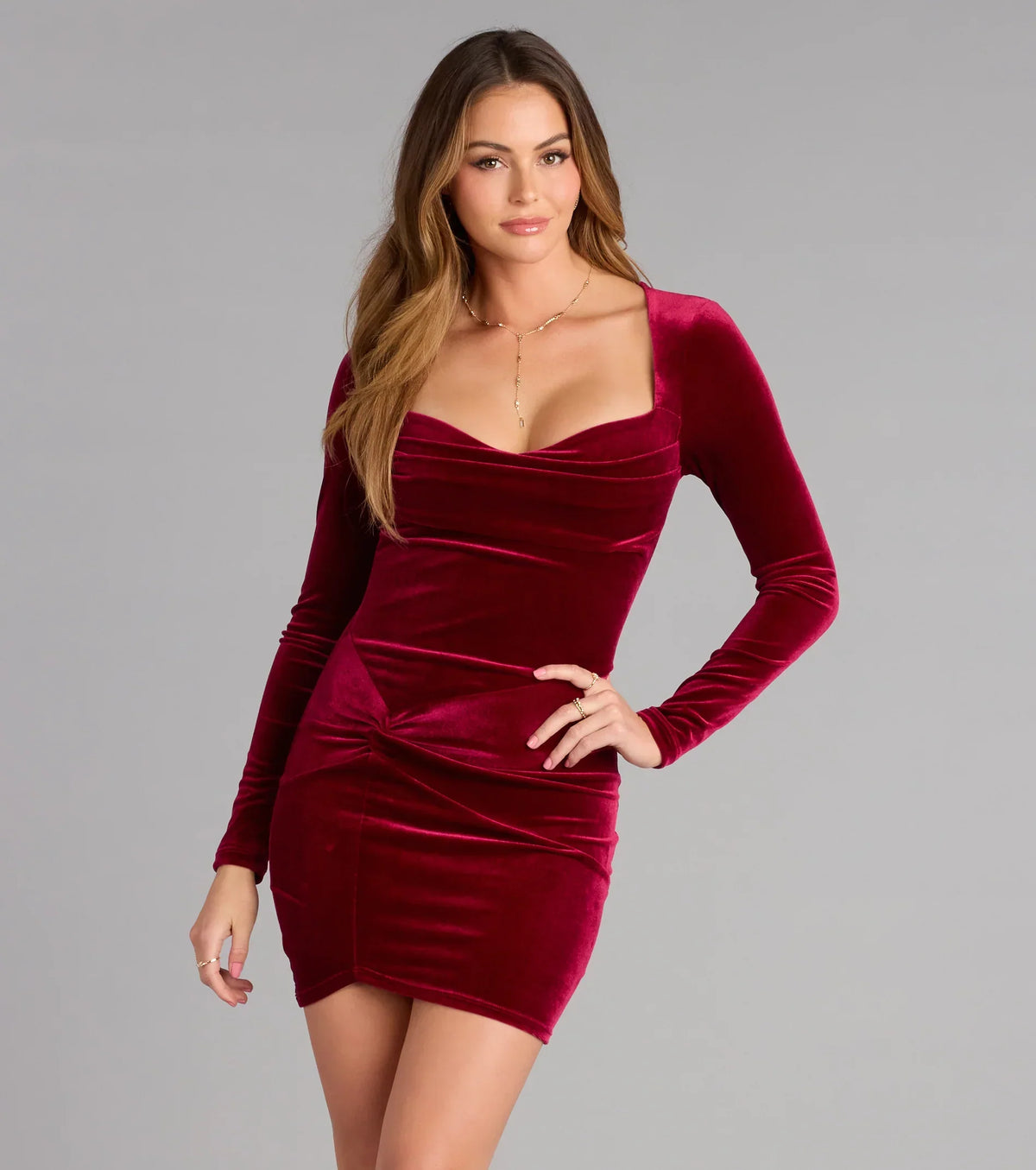 Love Language Velvet Long Sleeve Mini Dress