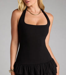 All In The Flirt Halter Mini Dress