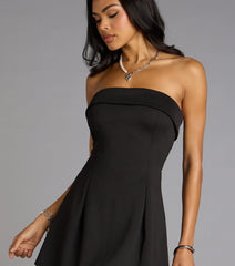 Stylish Charm Strapless Skater Dress