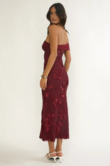 Gala One-Shoulder Maxi Dress Embellished Wine