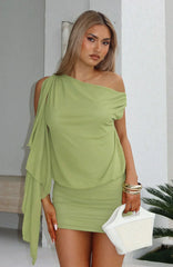 Sicilian Dreams Mini Dress Chartreuse