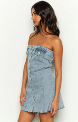 Wilma Blue Denim Corset Mini Dress