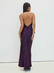 Rosaminta Halter Maxi Dress Plum