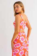 Tropical Burst Cropped Tank Top