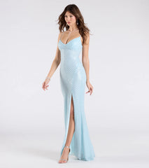 Valeria Cutout Lace-Up Sequin Beaded Formal Dress