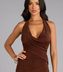 In the Moment Halter Mini Dress