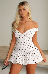 The Moment I Met You Mini Dress Cream/Black Polka Dot