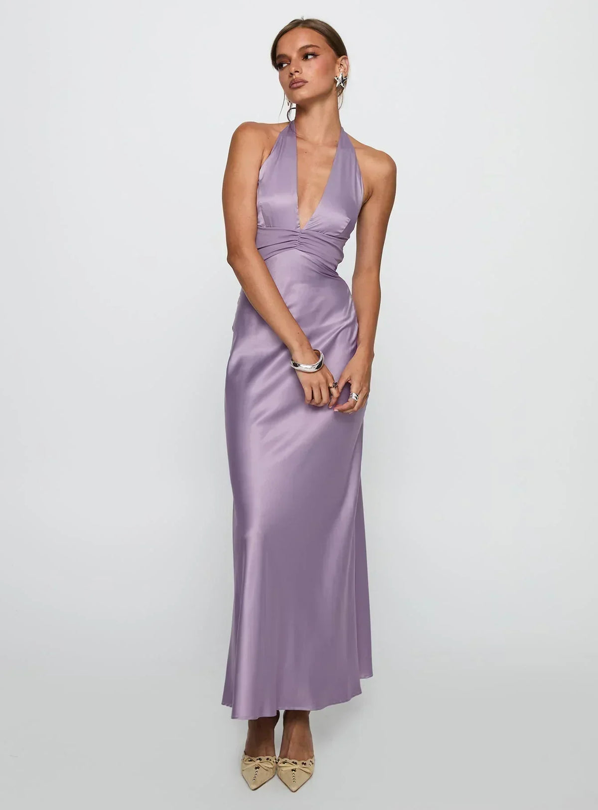 Rousseau Halter Maxi Dress Mauve