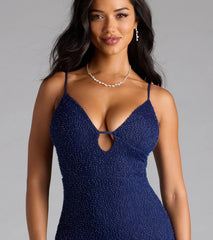 Aiza V-Neck Slit Beaded Formal Dress
