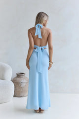 Dune Secrets Halter Maxi Dress Blue