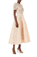 Short Sleeve Lace Cocktail Dress