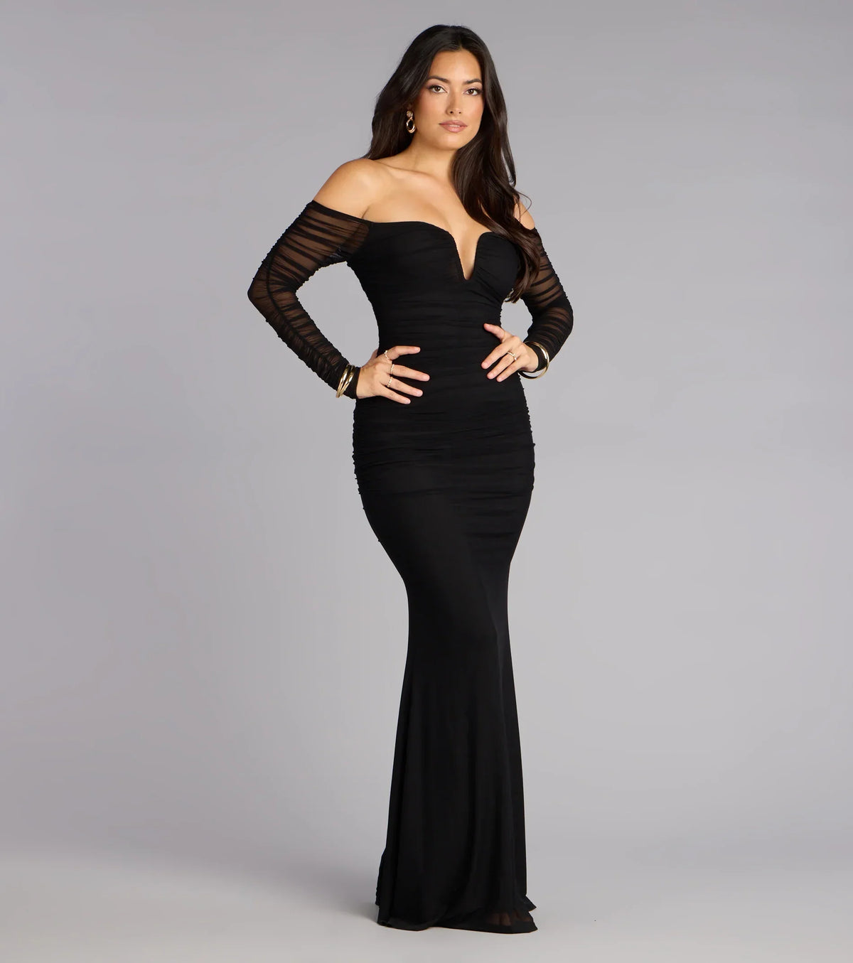 Janelle Mesh Mermaid Formal Dress