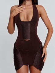 Zephyria Mini Dress Chocolate