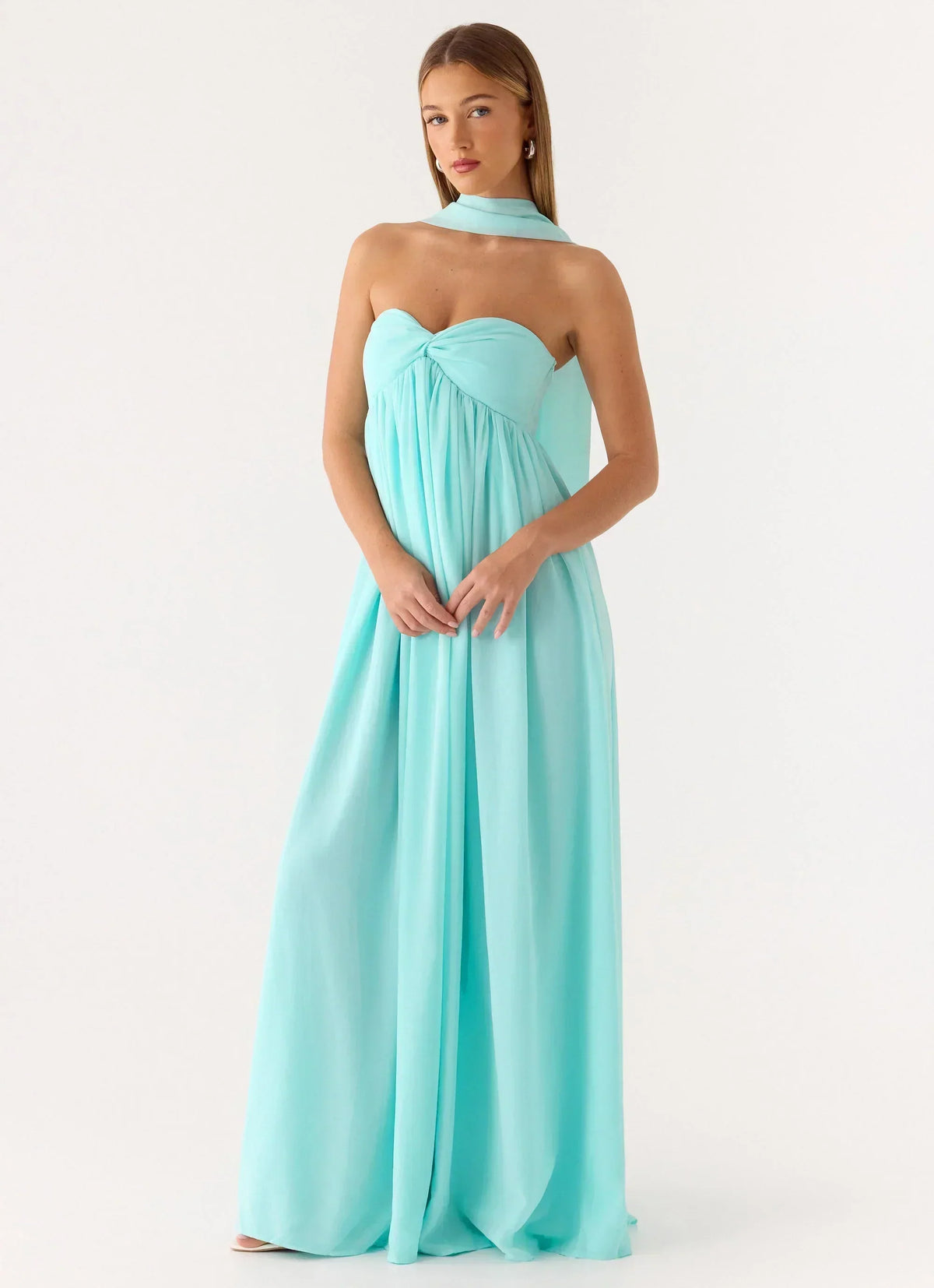Celestino Scarf Maxi Dress - Aqua