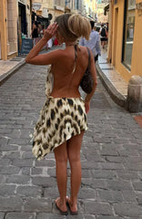 Time Of My Life Halter Mini Dress Gilded Touch
